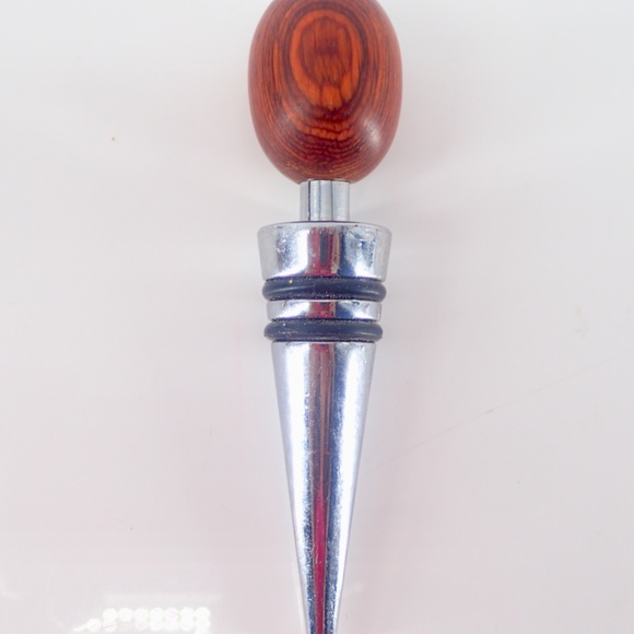 Vintage German Grapevine Branch Wood Corkscrew & Silver Wine Stopper Bar Tools - Picture 7 of 7